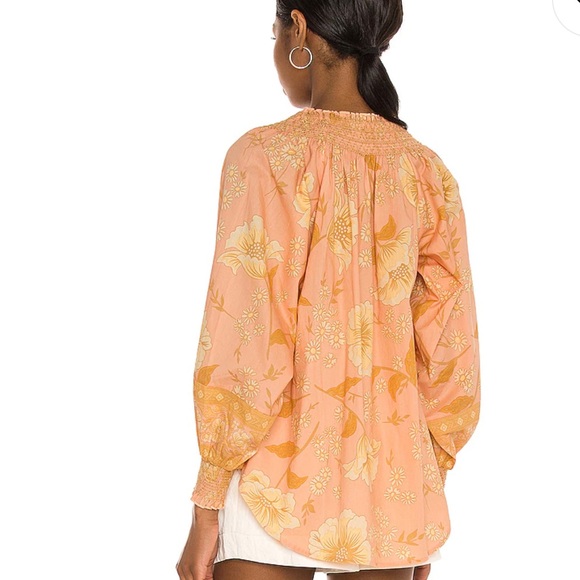Spell The Sloan Blouse in Peach - Picture 3 of 6